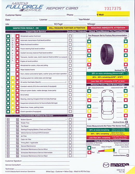 Nissan warranty inspection form #6