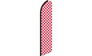 Checkered Red/White Swooper Feather Flag
