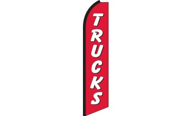 Trucks (Red & White) Swooper Feather Flag