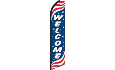 Welcome Patriotic Swooper Feather Flag