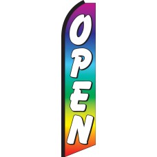 Open Rainbow Swooper Feather Flag