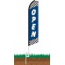 Open Blue Checkered Swooper Feather Flag