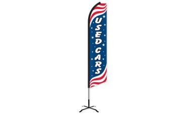 Used Cars Patriotic Swooper Feather Flag