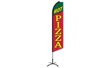 Hot Pizza Swooper Feather Flag