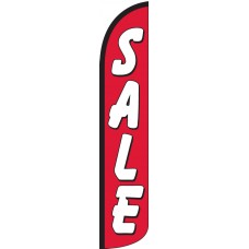 Sale (Red & White) Wind-Free Feather Flag