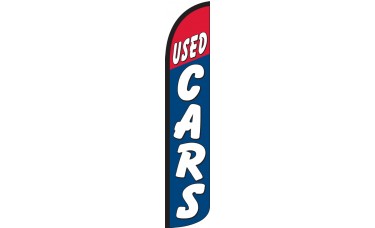 Used Cars Red/Blue Wind-Free Feather Flag