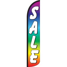 Sale Rainbow Wind-Free Feather Flag