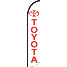 Toyota White/Red Wind-Free Feather Flag