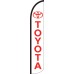 Toyota White/Red Wind-Free Feather Flag