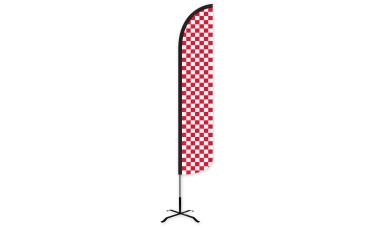 Checkered Red/White Wind-Free Feather Flag