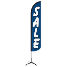 Sale (Blue & White) Wind-Free Feather Flag