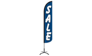 Sale (Blue & White) Wind-Free Feather Flag