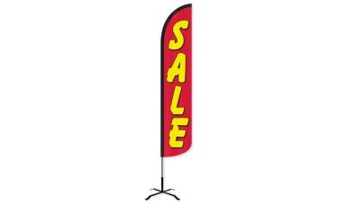 Sale (Red & Yellow) Wind-Free Feather Flag