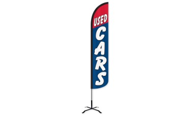 Used Cars Red/Blue Wind-Free Feather Flag