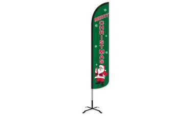 Merry Christmas Wind-Free Feather Flag