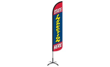 State Inspection Here Wind-Free Feather Flag