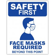 Face Masks Required - 12" x 18" COVID-19 Prevention Sign