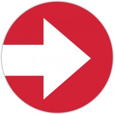 Red Arrow Floor Stickers - 12" Circle