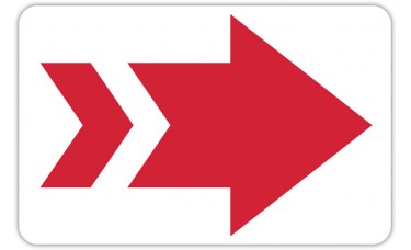 Red Arrow Floor Stickers - 12.5" x 8" Rectangle