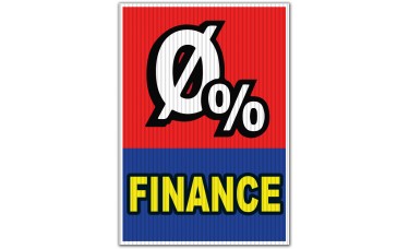 0% Finance Red/Blue Underhood Sign