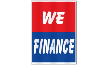 We Finance Red/Blue Underhood Sign
