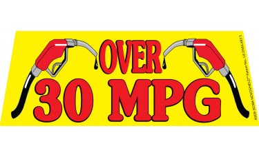 Over 30MPG Yellow/Red Windshield Banner