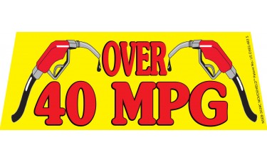 Over 40MPG Yellow/Red Windshield Banner