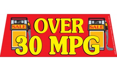 Over 30MPG Red/Yellow Windshield Banner