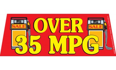 Over 35MPG Red/Yellow Windshield Banner