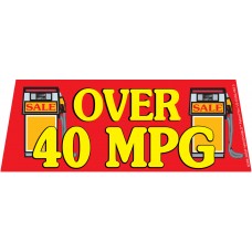 Over 40MPG Red/Yellow Windshield Banner