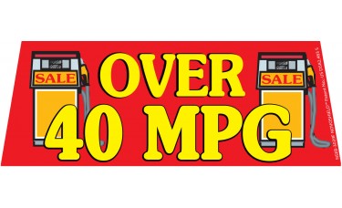 Over 40MPG Red/Yellow Windshield Banner