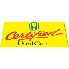 Honda Certified Used Cars Windshield Banner