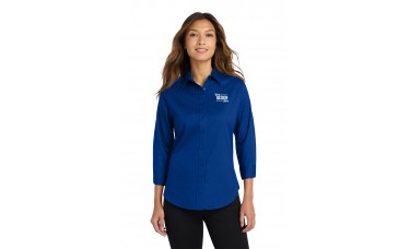 Custom Embroidered Port Authority Easy Care Ladies 3/4-Sleeve Button Down Shirts