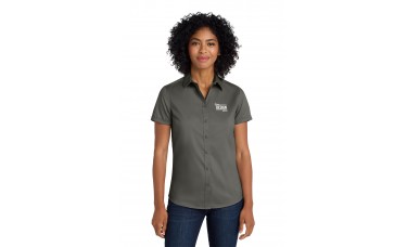 Custom Embroidered Port Authority SuperPro Twill Ladies Short Sleeve Button Down Shirts