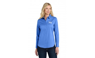 Custom Embroidered Port Authority SuperPro React Twill Ladies Long Sleeve Button Down Shirts