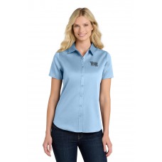 Custom Embroidered Port Authority SuperPro React Twill Ladies Short Sleeve Button Down Shirts