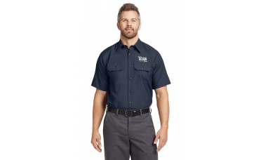 Custom Embroidered Red Kap Short Sleeve Ripstop Button Down Work Shirts