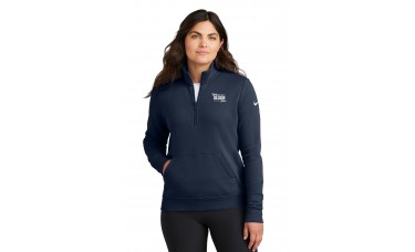 Custom Embroidered Nike Ladies Club Fleece Sleeve Swoosh 1/2-Zips