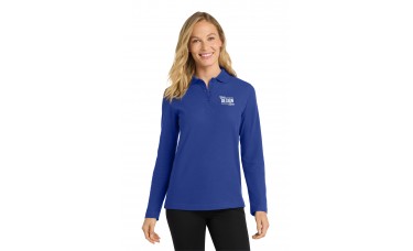 Custom Embroidered Port Authority Silk Touch Ladies Long Sleeve Polo Shirts