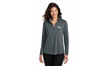 Custom Embroidered Port Authority Dry Zone UV Micro-Mesh Ladies Long Sleeve 1/4-Zips