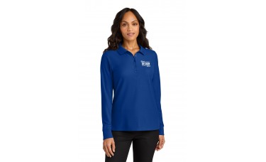 Custom Embroidered Port Authority Wearever Signature Pique Ladies Long Sleeve Polo Shirts