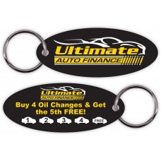 Custom Printed Full Color Customer Loyalty Poly Laminate Punchable Key Tags - Ford Oval