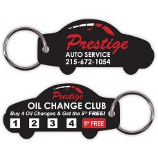 Custom Printed Full Color Customer Loyalty Poly Laminate Punchable Key Tags - Car-Shape
