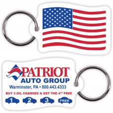Custom Printed Full Color Customer Loyalty Poly Laminate Punchable Key Tags - Flag Shape