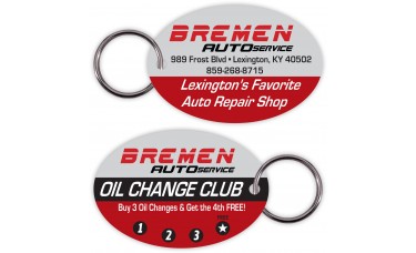 Customer Loyalty Poly Laminate Punchable Key Tags - Round Oval