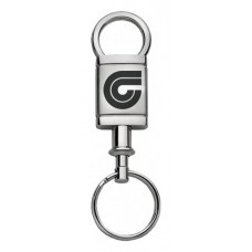 Custom Engraved Stainless Steel Valet Two-Toned Square Metal Keychains