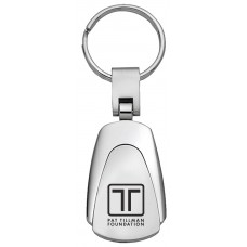 Custom Engraved Stainless Steel Teardrop Two-Toned Metal Keychains