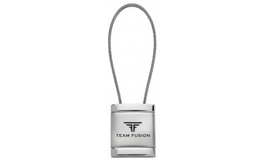 Custom Engraved Stainless Steel Cable Key Ring Square Metal Keychains