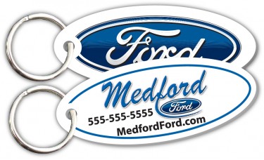 Custom Printed Full Color Customer Loyalty Polyethylene Punchable Key Tags - Ford Oval