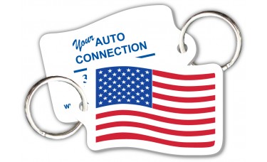 Custom Printed Full Color Customer Loyalty Polyethylene Punchable Key Tags - Flag-Shape
